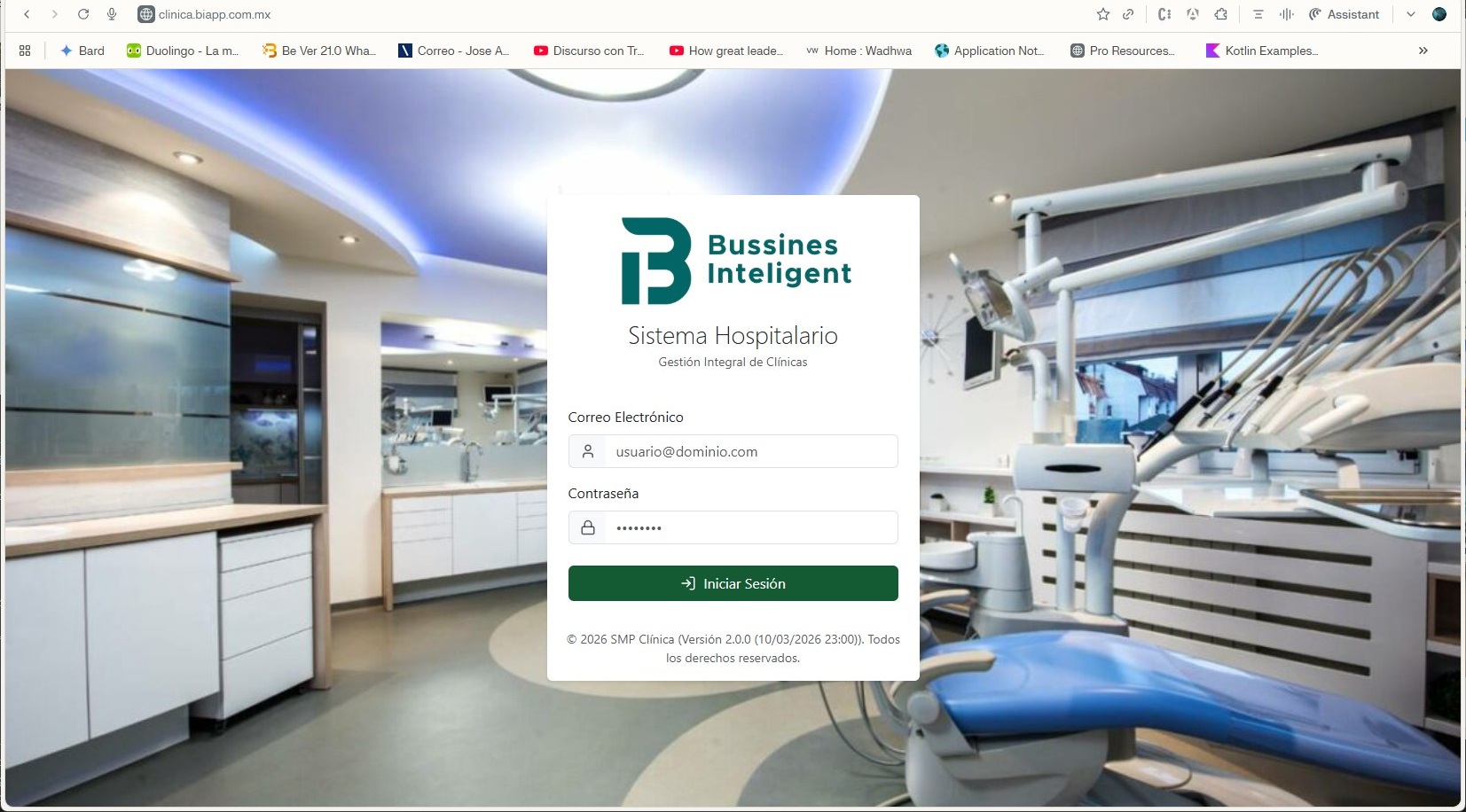 Login Sistema Hospitalario